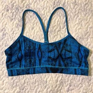 Lululemon Athletica Blue Patterned Bikini Top